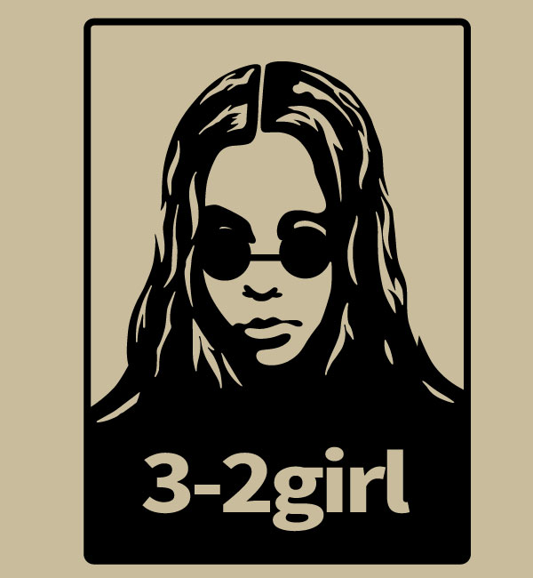 D-32：ストリートな女の子風デザイン ｜ クラスTシャツ・オリジナルTシャツを早い激安作成プリントメディア