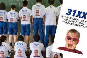 栃木県K高等学校ホームアローンパロディ（クラスポロシャツ）