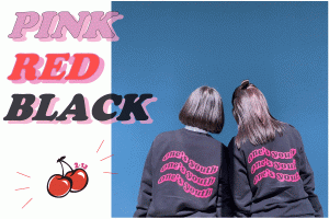 大阪府O高等学校ブラックスエット×ホットピンクのクラT定番カラー