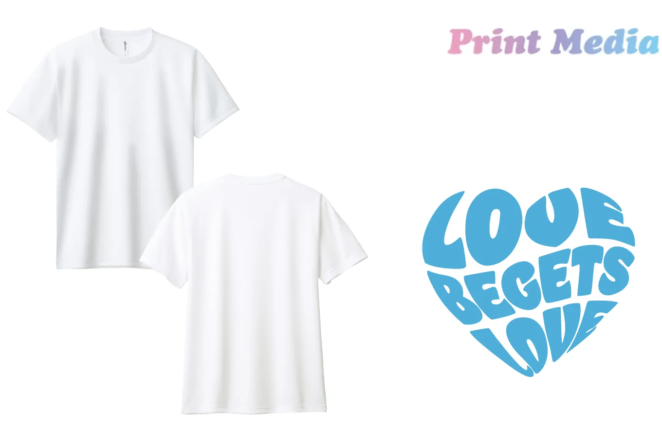 ドライTシャツ胸プリント