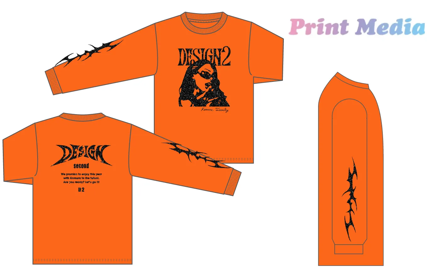 ラメプリント長袖Tシャツ