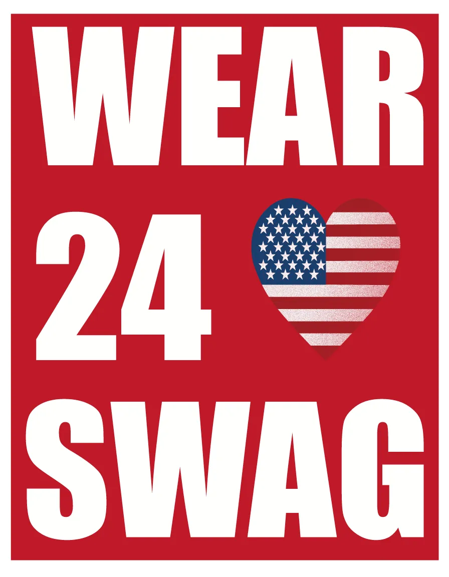 WEAR 24 SWAGと星条旗ハートの前面デザイン