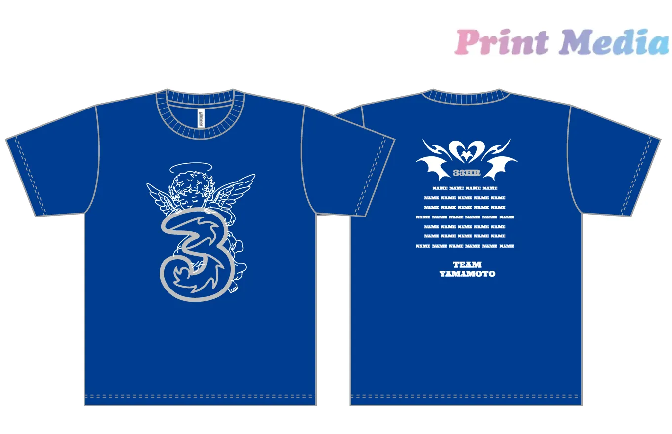 エンジェルときらきらシルバーのクラスTシャツ