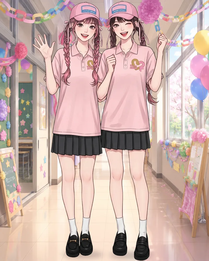 文化祭カフェのクラスTシャツ：D-459 の着用イメージ