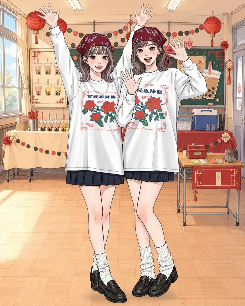 チャイナ風タピオカ店：D-165 の着用イメージ
