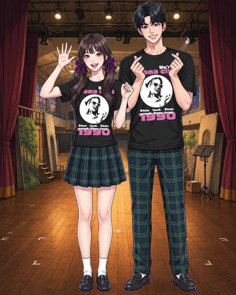 演劇部のリハーサル：D-725 の着用イメージ