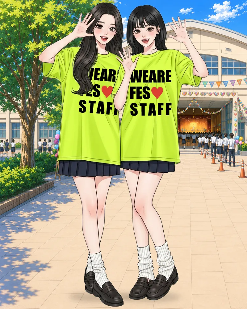 文化祭実行委員のスタッフTシャツ：D-711 の着用イメージ