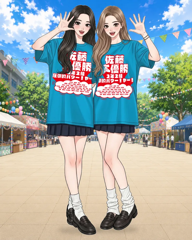 おもしろデザインのクラスTシャツ：D-521 の着用イメージ